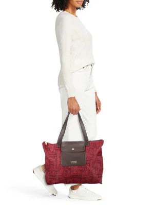 Cavalli Class by Roberto Cavalli Large Monogram Print Tote Red