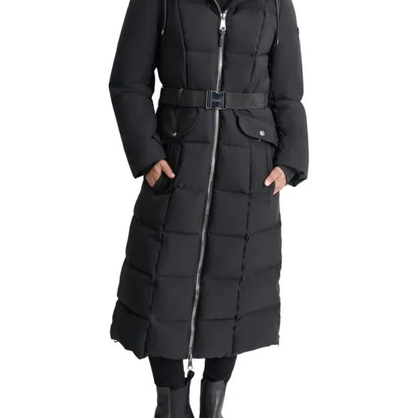 DKNY Belted Puffer Coat Black L