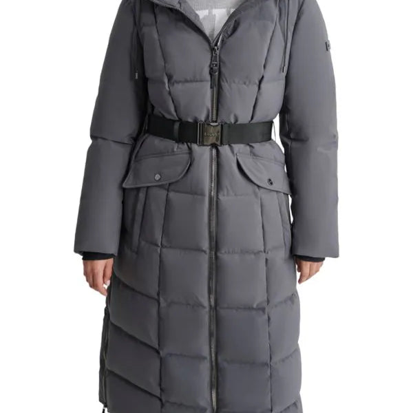 DKNY Belted Puffer Coat Titan L