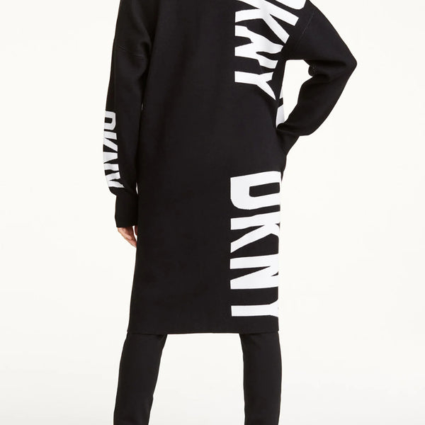 DKNY OVERSIZED LOGO CARDIGAN L