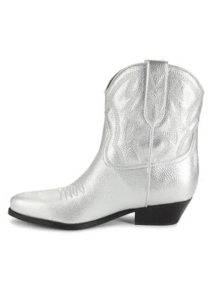 Guess Ginette Metallic Cowboy Booties 8M