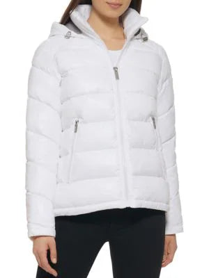 Guess Hooded Puffer Jacket White XL