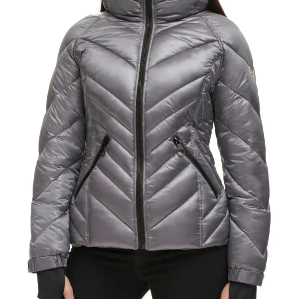 Guess Quilted Puffer Jacket Dark Gray L