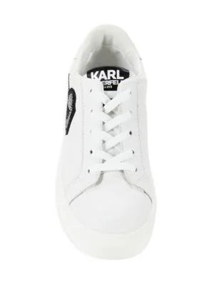 Karl Lagerfeld Paris Chivon Embellished Choupette Sneakers 8M (White)