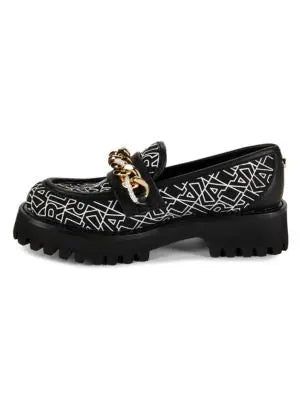 Karl Lagerfeld Paris Gala Monogram Chain Trim Loafers 8M