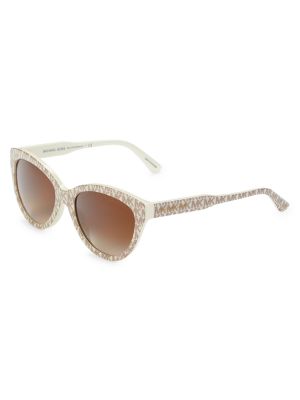 Michael Kors 0MK2158 55MM Cat Eye Sunglasses Vanilla Brown