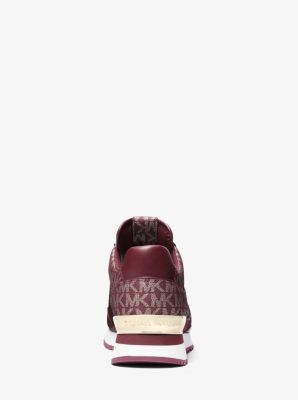 Michael Kors Maddy Two-Tone Logo Trainer Burgundy 9M