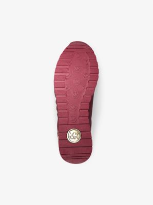 Michael Kors Maddy Two-Tone Logo Trainer Burgundy 9M