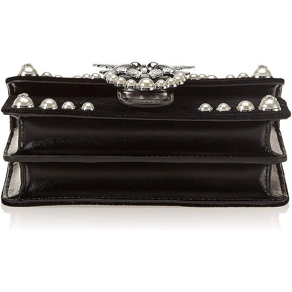 Pinko Women's Mini Love Velvet Pearls Bag Black