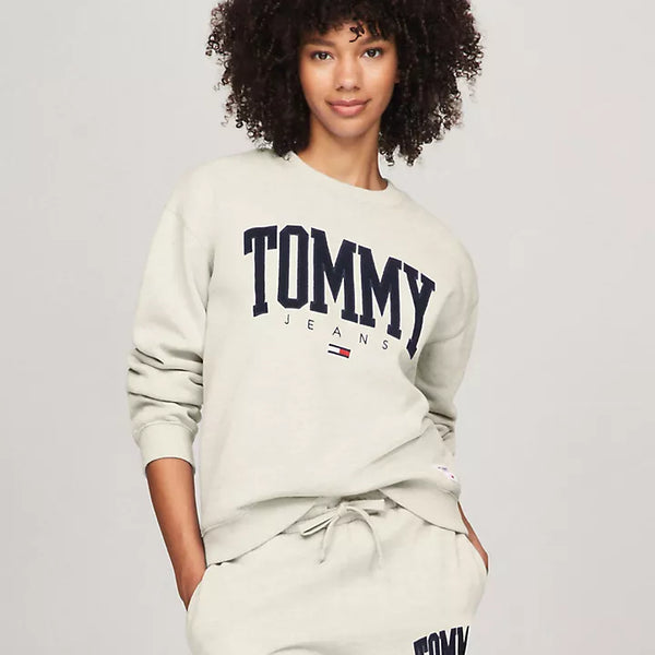 Tommy Hilfiger Embroidered TJ Varsity Logo Sweatshirt Off-White M