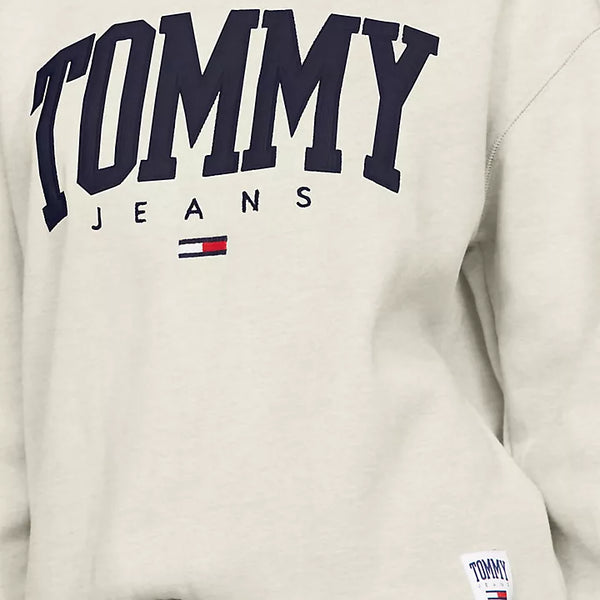 Tommy Hilfiger Embroidered TJ Varsity Logo Sweatshirt Off-White M