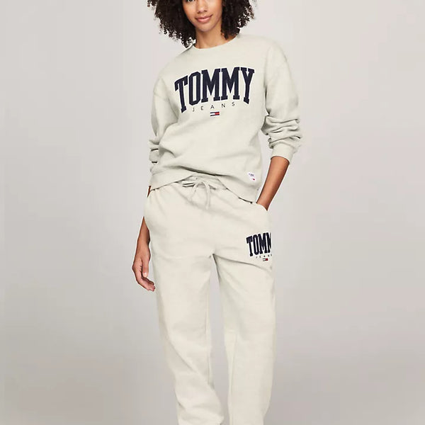 Tommy Hilfiger Embroidered TJ Varsity Logo Sweatshirt Off-White M