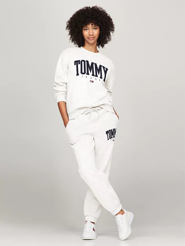 Tommy Hilfiger Embroidered TJ Varsity Logo Sweatshirt White L