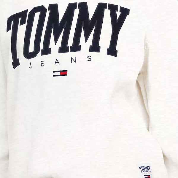 Tommy Hilfiger Embroidered TJ Varsity Logo Sweatshirt White L