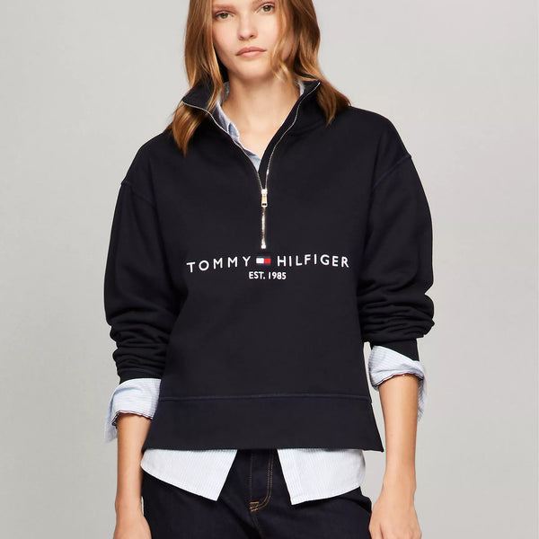 Tommy Hilfiger Half-Zip Embroidered Logo Sweatshirt L